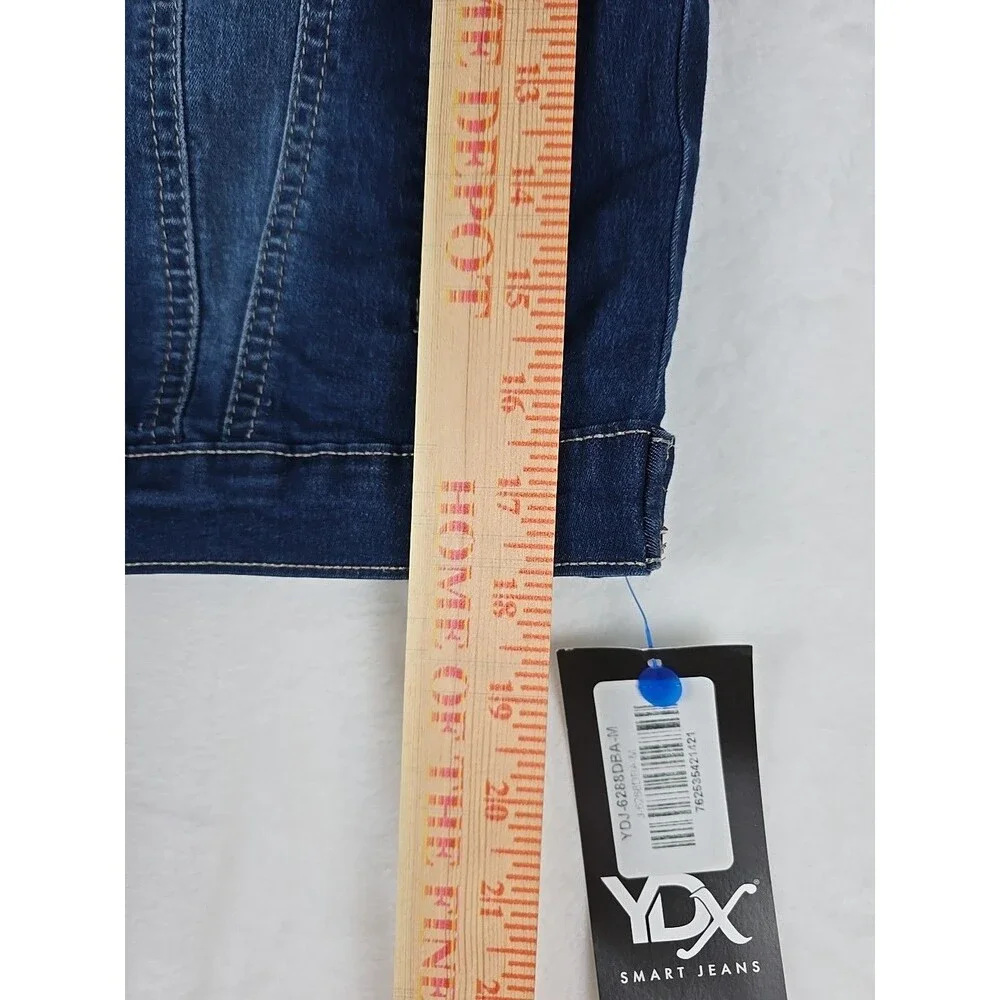 V.I.P. by YDX Smart Jeans Women’s Cropped Denim Jacket Medium Blue Jean - Picture 8 of 11